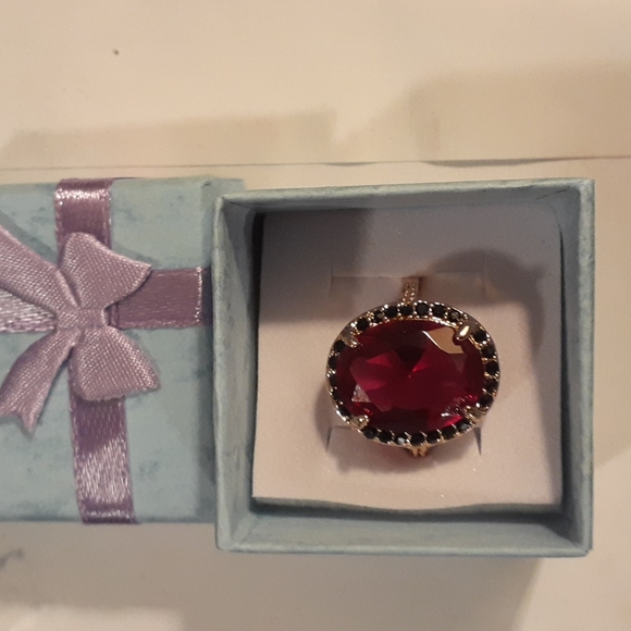 Rosegold tone ring with pink crystal size 7 - Picture 5 of 5